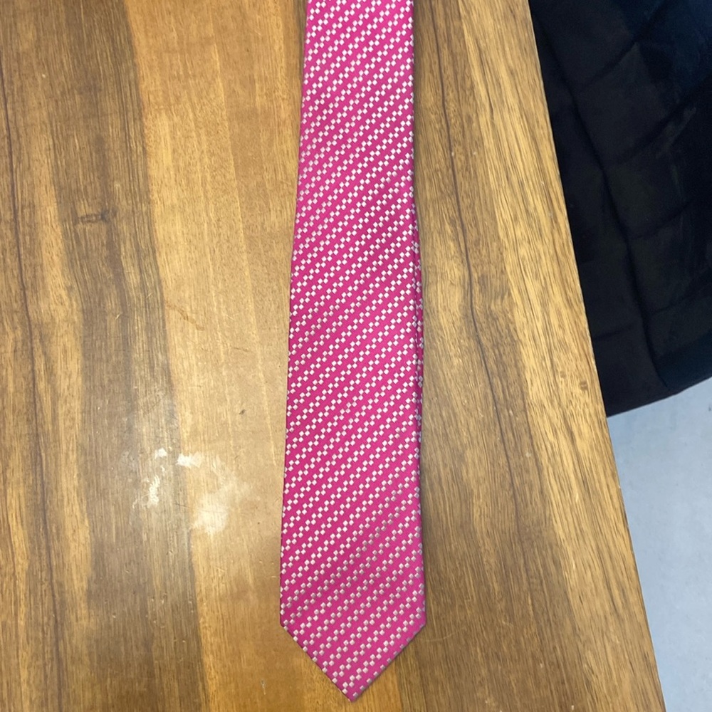 Pink and silver charvet tie